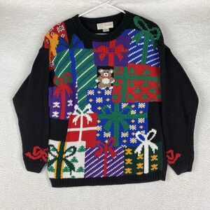 Vintage ID Distinctions Sweater Womens Size M Multicolor Ugly Christmas Presents
